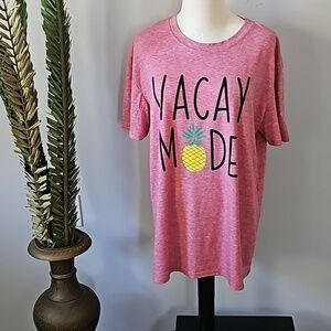 "VACAY M🍍DE" Heathered Red Short Sleeve Tee